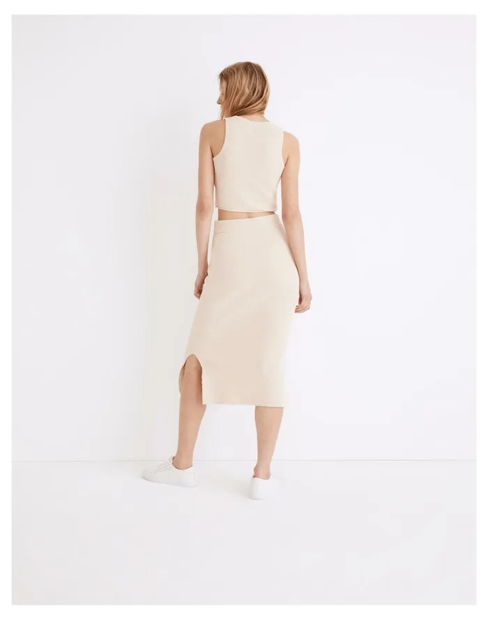 Women Birchmoor Midi Sweater Skirt Heather Oatmeal Madewell Skirts Women Birchmoor Midi Sweater Skirt Heather Oatmeal Madewell Skirts