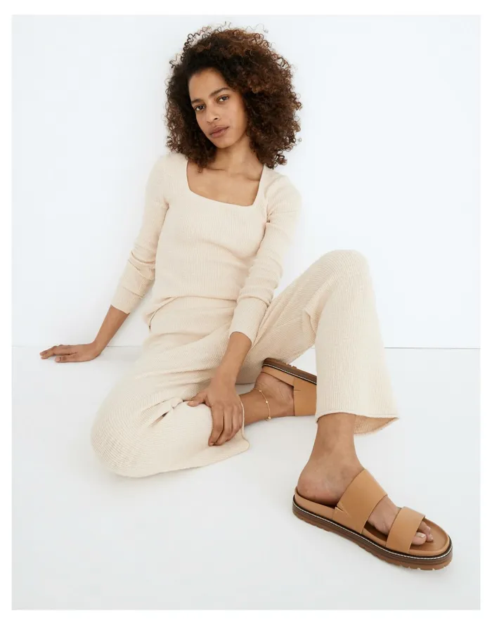 Women Birchmoor Sweater Pants Heather Oatmeal Madewell Sweaters