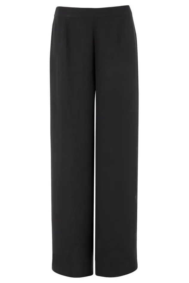 Women Black Diamante Side Split Chiffon Trousers Roman Occasionwear