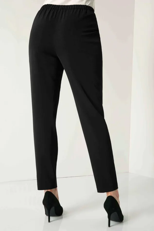 Women Black Jersey Stretch Elastic Waist Harem Trousers Roman Trousers