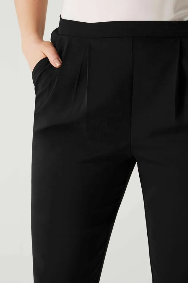 Women Black Jersey Stretch Elastic Waist Harem Trousers Roman Trousers