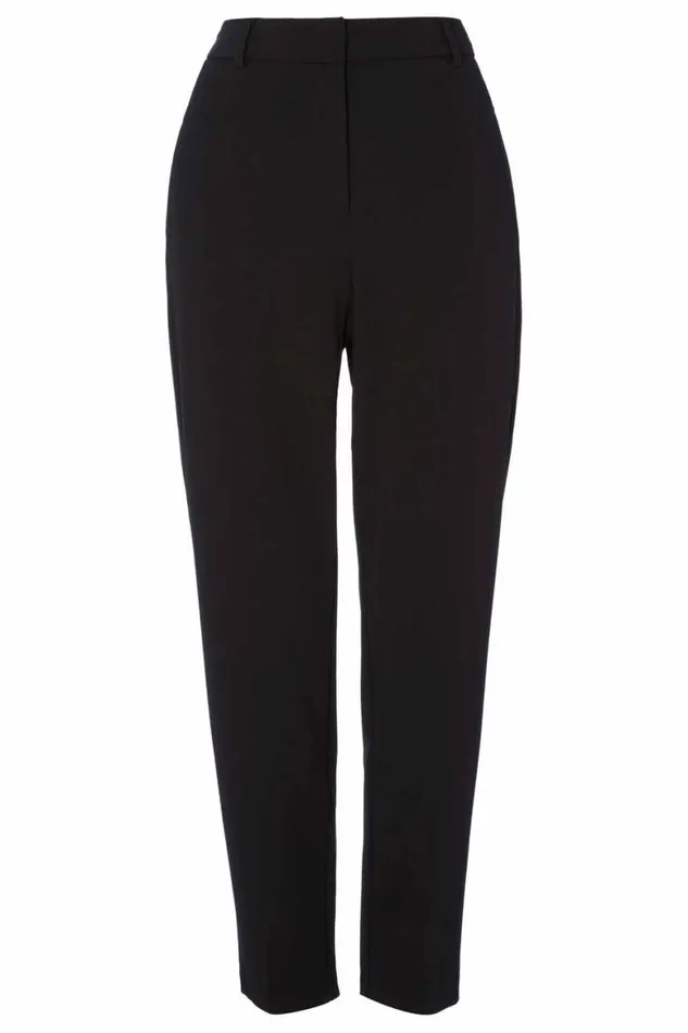 Women Black Straight Leg Stretch Trouser Roman Trousers