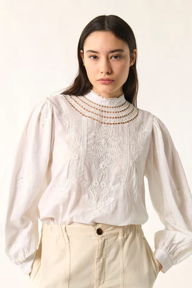 Women Blouse Ethan Ecru Vblouse Coton Blanc cru Des Petits Hauts Blouses Shirts and Tops Women Blouse Ethan Ecru Vblouse Coton Blanc cru Des Petits Hauts Blouses Shirts and Tops