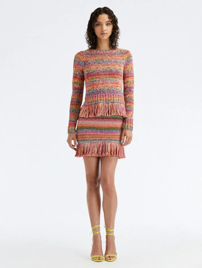 Women Blouses and Knits Oscar De La Renta Hand Crocheted Multicolor Pullover Multi Women Blouses and Knits Oscar De La Renta Hand Crocheted Multicolor Pullover Multi