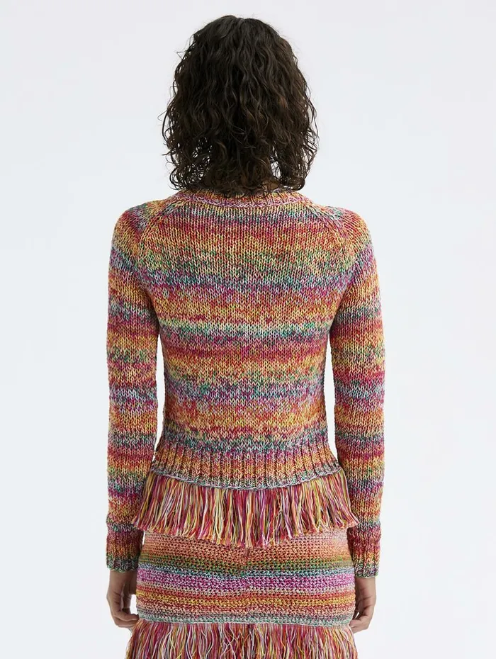 Women Blouses and Knits Oscar De La Renta Hand Crocheted Multicolor Pullover Multi Women Blouses and Knits Oscar De La Renta Hand Crocheted Multicolor Pullover Multi