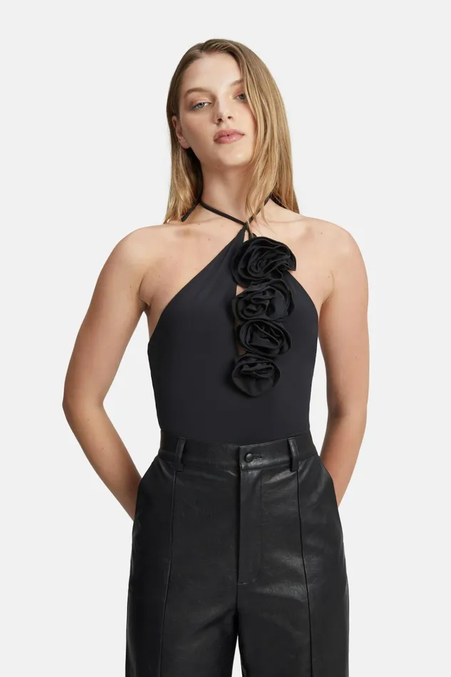 Women Bodysuits Bardot Erika Jersey Bodysuit In Black Black