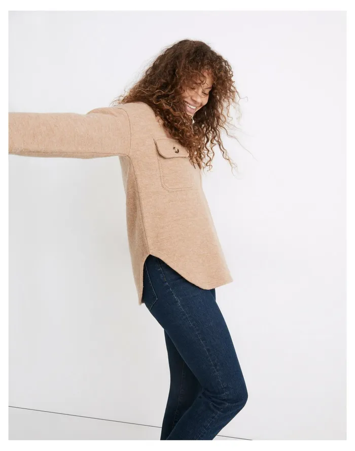 Women Boiled Wool Half Zip Popover Sweater Heather Toffee Madewell Jackets Women Boiled Wool Half Zip Popover Sweater Heather Toffee Madewell Jackets