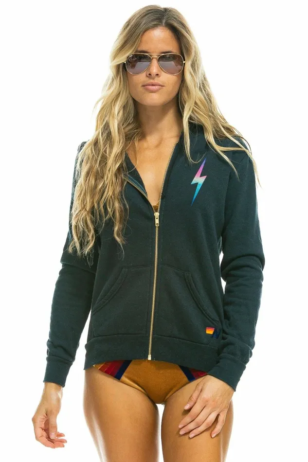 Women BOLT HOODIE 8211 CHARCOAL RAINBOW PINK Aviator Nation Hoodies Women BOLT HOODIE 8211 CHARCOAL RAINBOW PINK Aviator Nation Hoodies