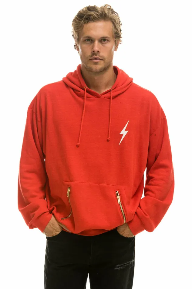 Women BOLT STITCH RELAXED PULLOVER HOODIE WITH POCKET ZIPPERS 8211 RED WHITE Aviator Nation BoltCollection Women BOLT STITCH RELAXED PULLOVER HOODIE WITH POCKET ZIPPERS 8211 RED WHITE Aviator Nation BoltCollection