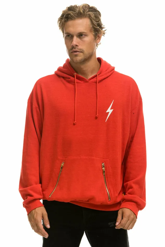 Women BOLT STITCH RELAXED PULLOVER HOODIE WITH POCKET ZIPPERS 8211 RED WHITE Aviator Nation BoltCollection Women BOLT STITCH RELAXED PULLOVER HOODIE WITH POCKET ZIPPERS 8211 RED WHITE Aviator Nation BoltCollection