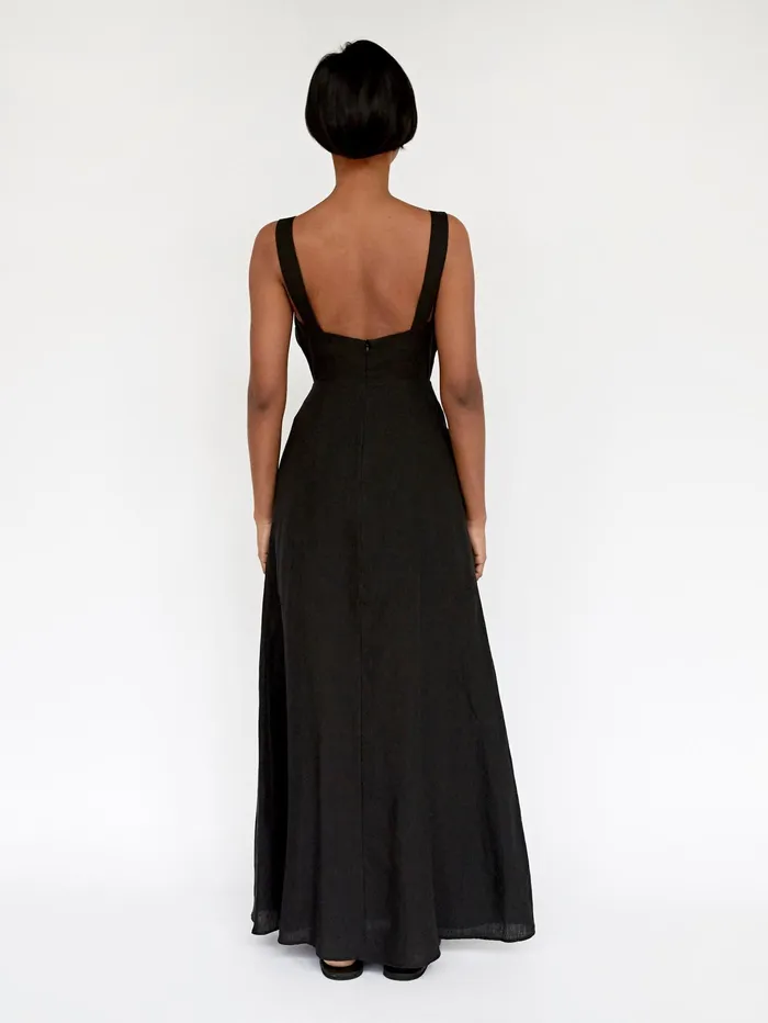 Women Bondi Born 8211 Tobago Organic Linen Dress In Black The UNDONE Dresses