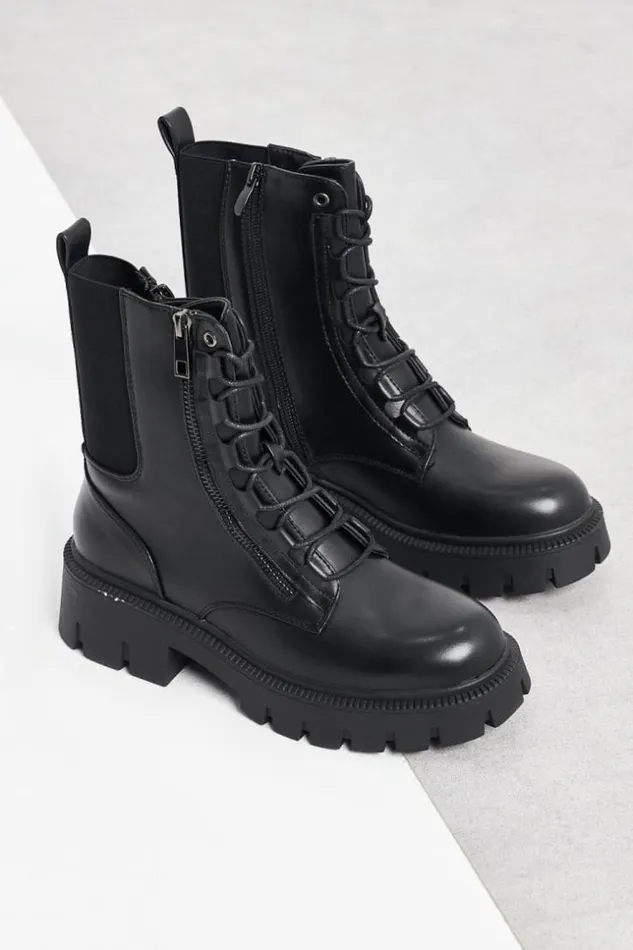 Women Bottines Noires Empicement BiMatire Sur Le Ct Black Brentiny Paris White Tops