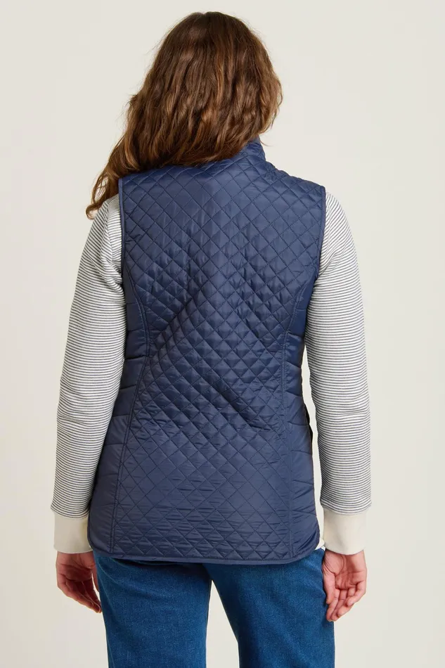 Women Brakeburn Coats And Jackets Navy Abbas Classic Country Quilted Gilet