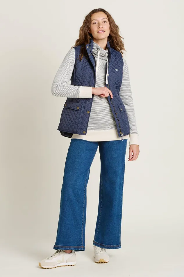 Women Brakeburn Coats And Jackets Navy Abbas Classic Country Quilted Gilet