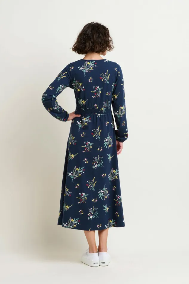 Women Brakeburn Dresses Navy Spring Bunches Print Wrap Maxi Dress