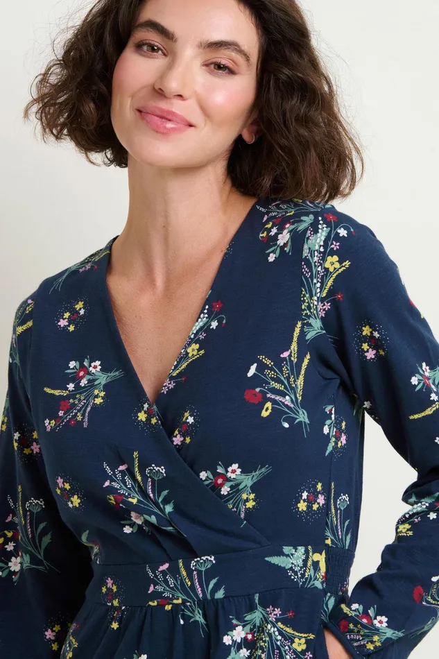 Women Brakeburn Dresses Navy Spring Bunches Print Wrap Maxi Dress