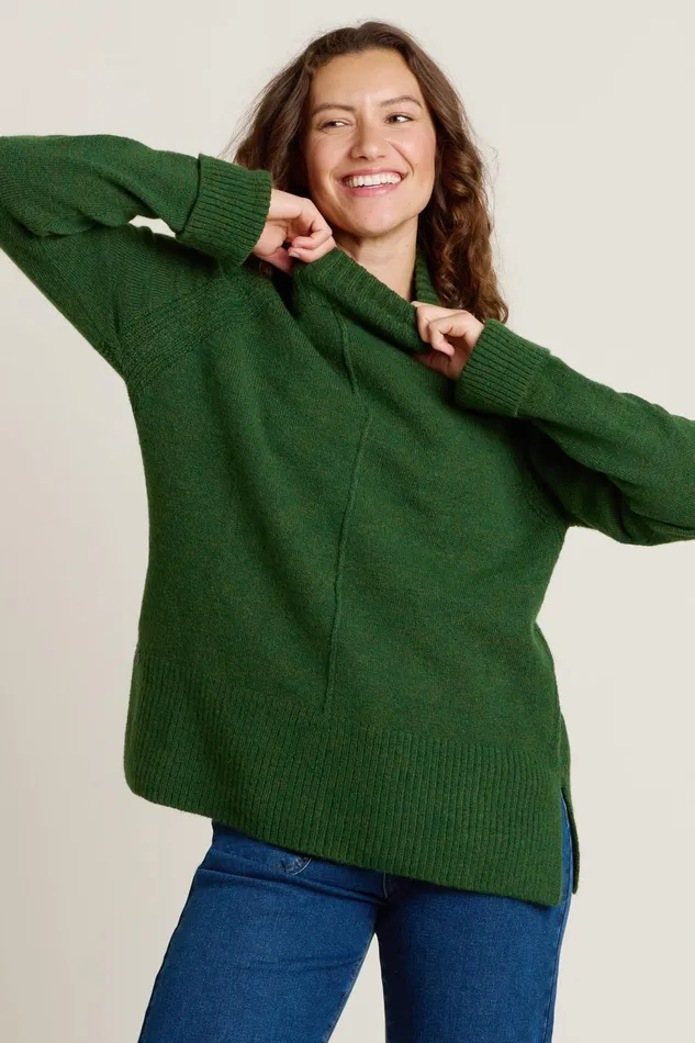 Women Brakeburn Knitwear Green Forest Knitted Roll Neck