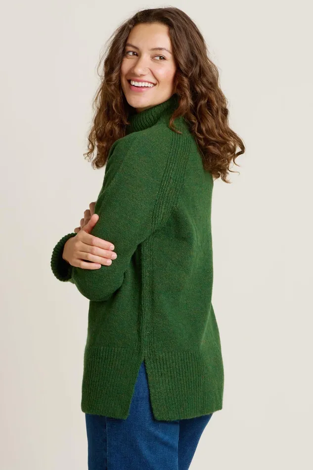 Women Brakeburn Knitwear Green Forest Knitted Roll Neck