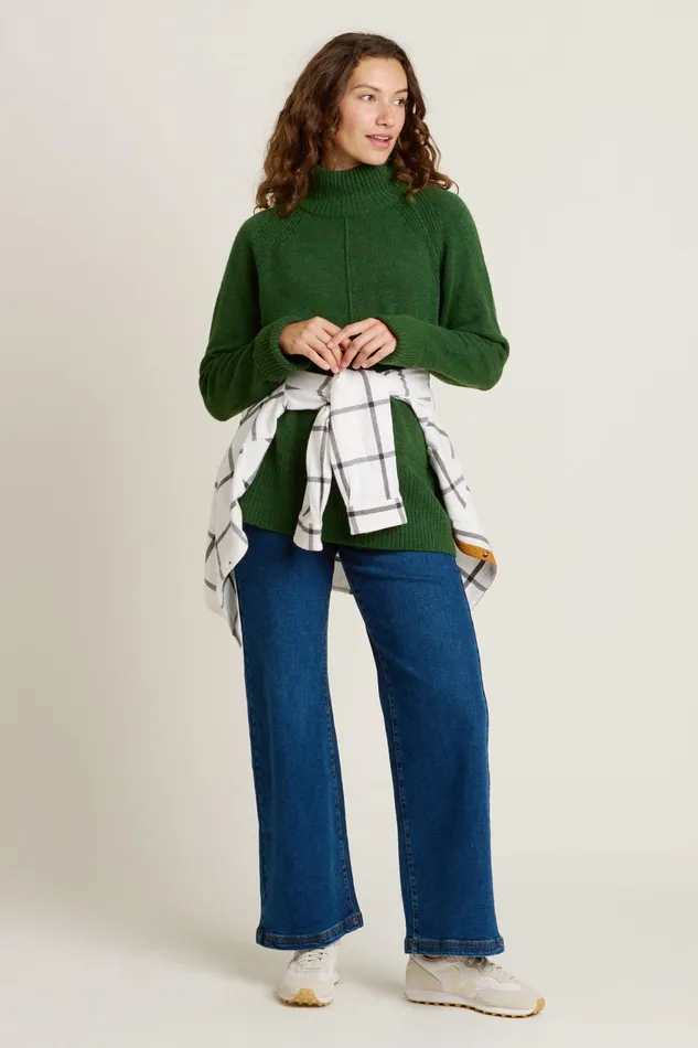 Women Brakeburn Knitwear Green Forest Knitted Roll Neck