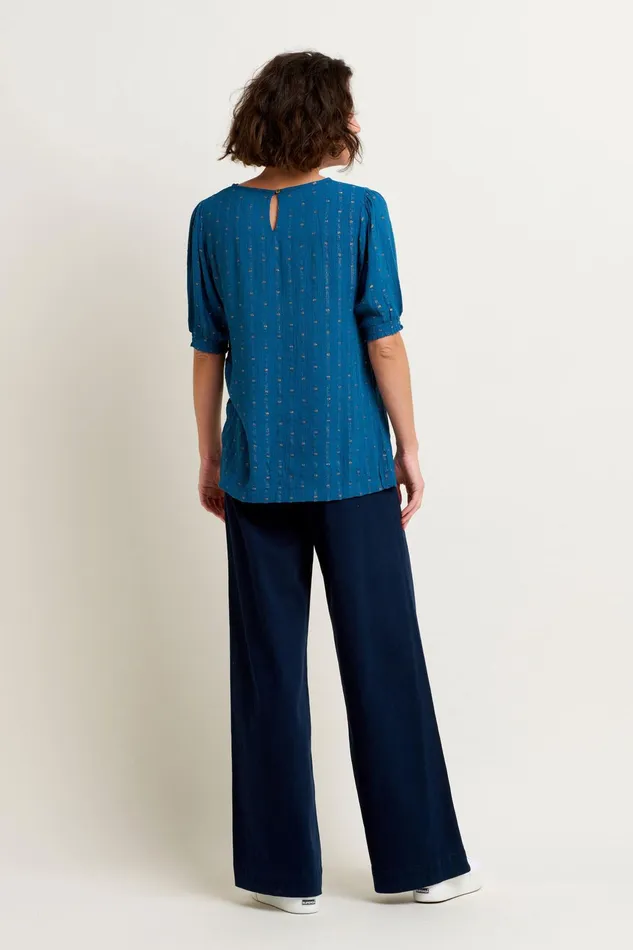 Women Brakeburn Shirts Teal Sparkly Aster Blouse
