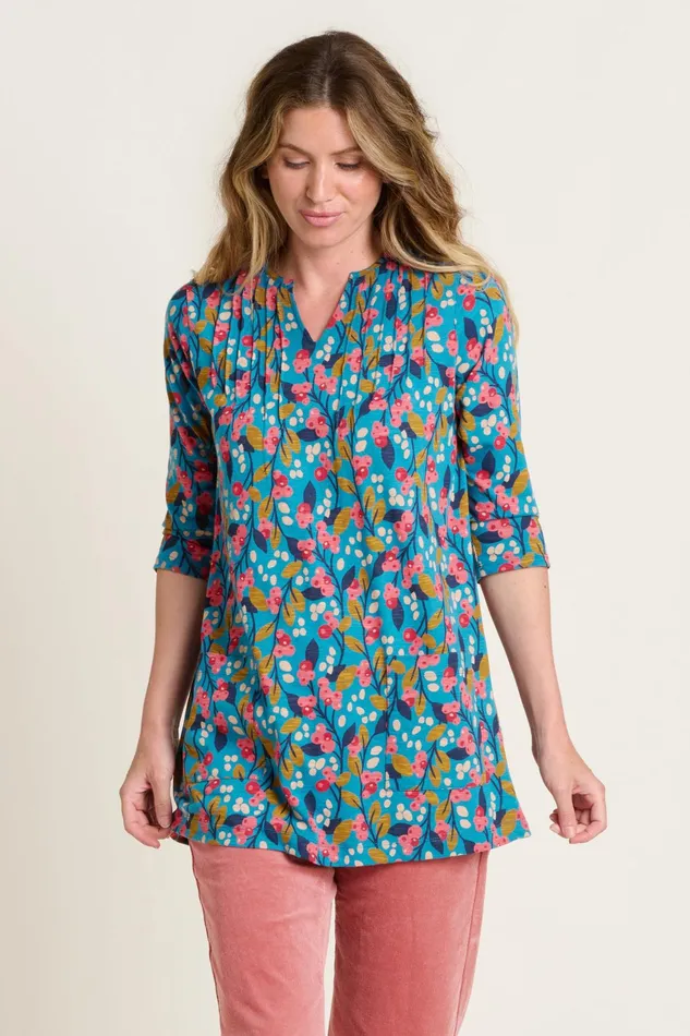 Women Brakeburn Tops TShirts And Vests Blue Trailing Berry Tunic