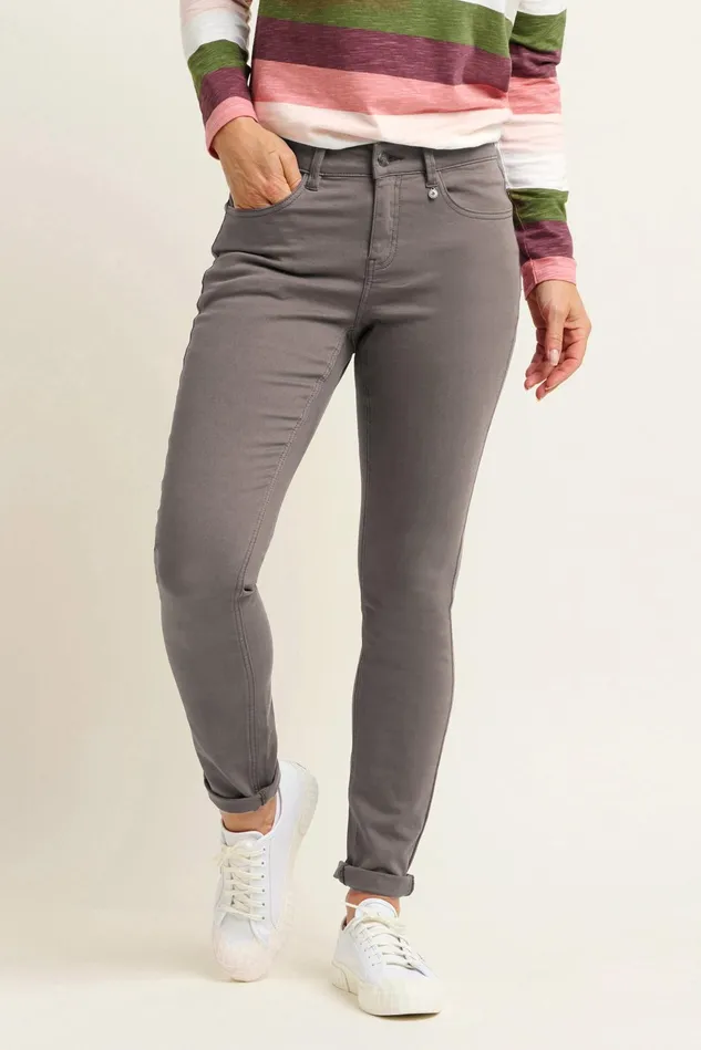 Women Brakeburn Trousers Skirts and Shorts Khaki Skinny Stretch Trouser