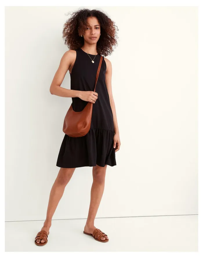 Women Brightside Ruffle Tank Mini Dress True Black Madewell Dresses