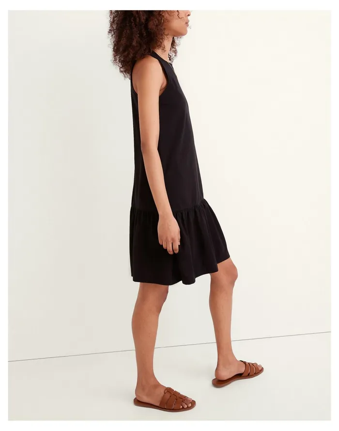 Women Brightside Ruffle Tank Mini Dress True Black Madewell Dresses Women Brightside Ruffle Tank Mini Dress True Black Madewell Dresses