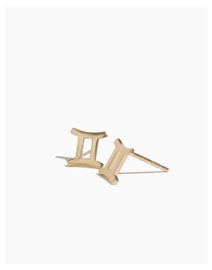 Women BYCHARI ZODIAC EARRINGS Gemini Madewell 14K GoldPlated