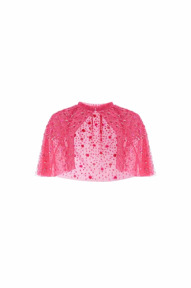 Women Capes Needle and Thread Violet Shimmer Open Cape Pink Women Capes Needle and Thread Violet Shimmer Open Cape Pink