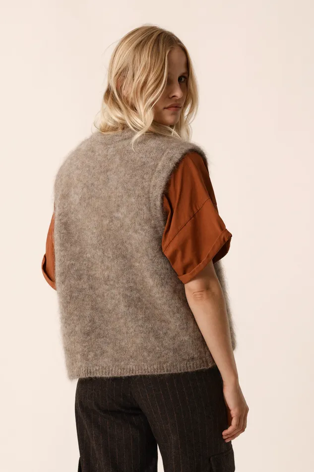 Women Cardigan Bunny Marmotte Gilet Mohair Beige Des Petits Hauts Jumpers and Cardigans