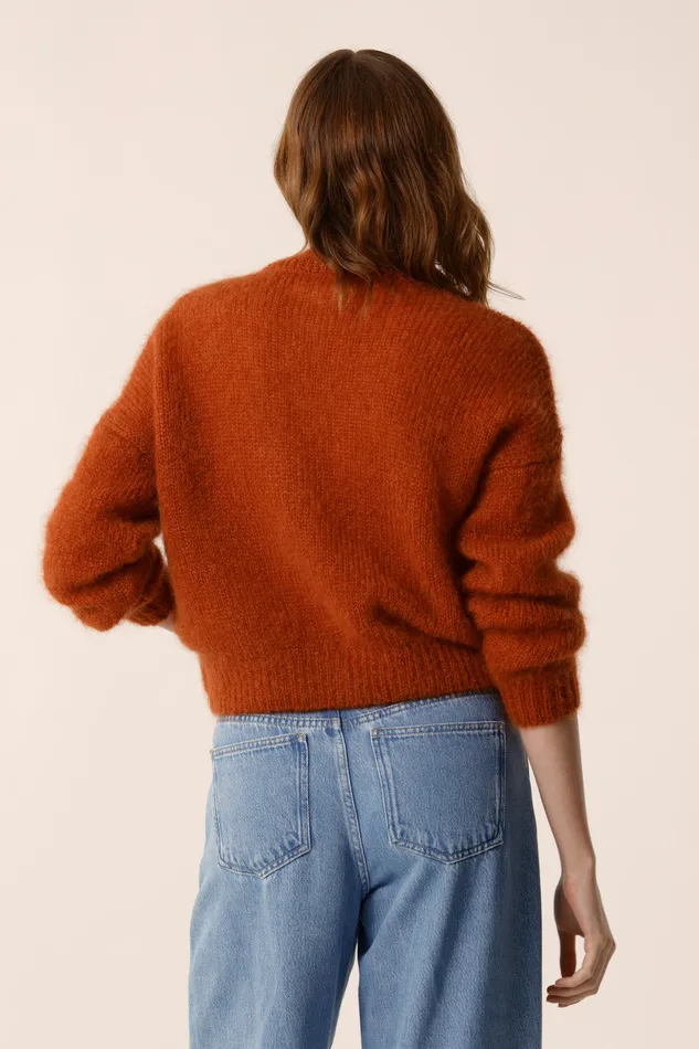 Women Cardigan Chidonie Lave Gilet Mohair Orange Des Petits Hauts Jumpers and Cardigans