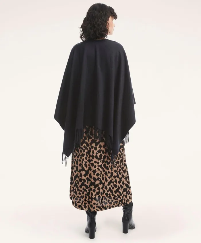 Women Cashmere Ruana Black Brooks Brothers Scarves and Gloves