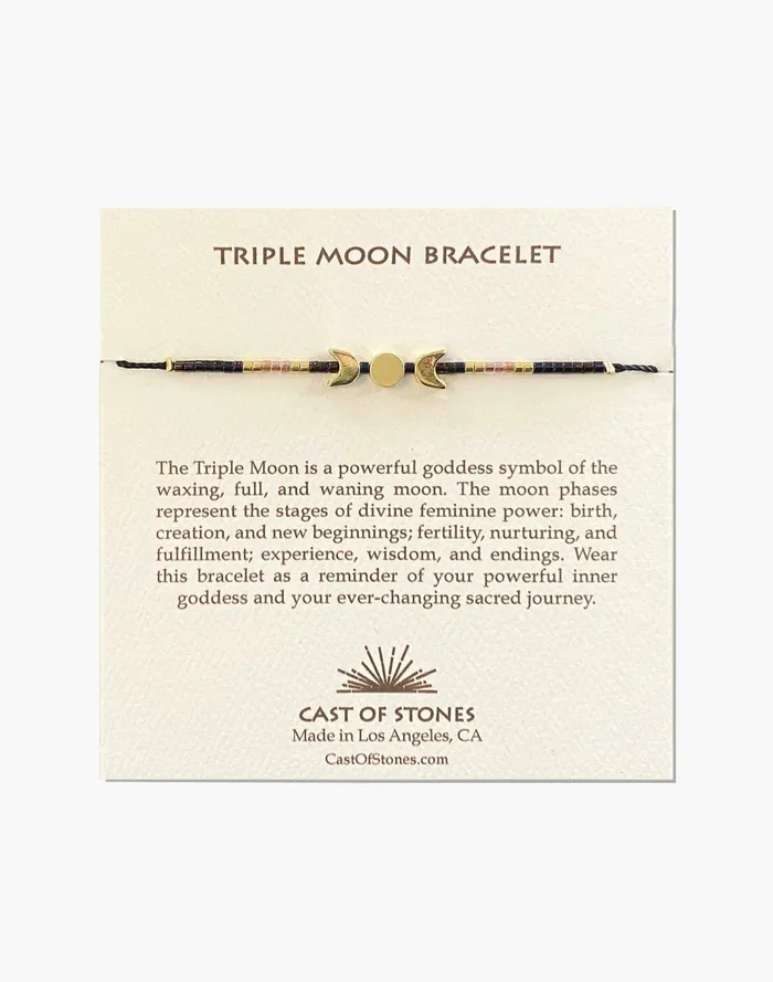 Women Cast Of Stones Triple Moon Bracelet Dark Purple Madewell Bracelets