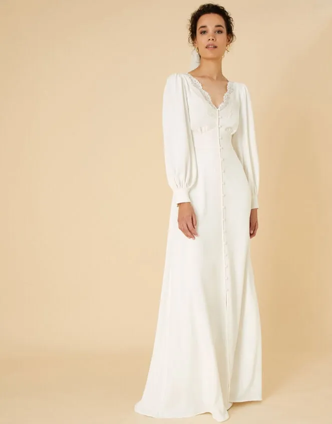 Women Cecilia Long Sleeve Bridal Lace Dress Ivory Monsoon Dresses