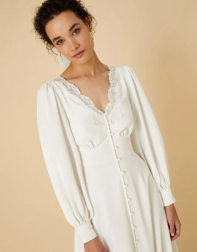 Women Cecilia Long Sleeve Bridal Lace Dress Ivory Monsoon Dresses