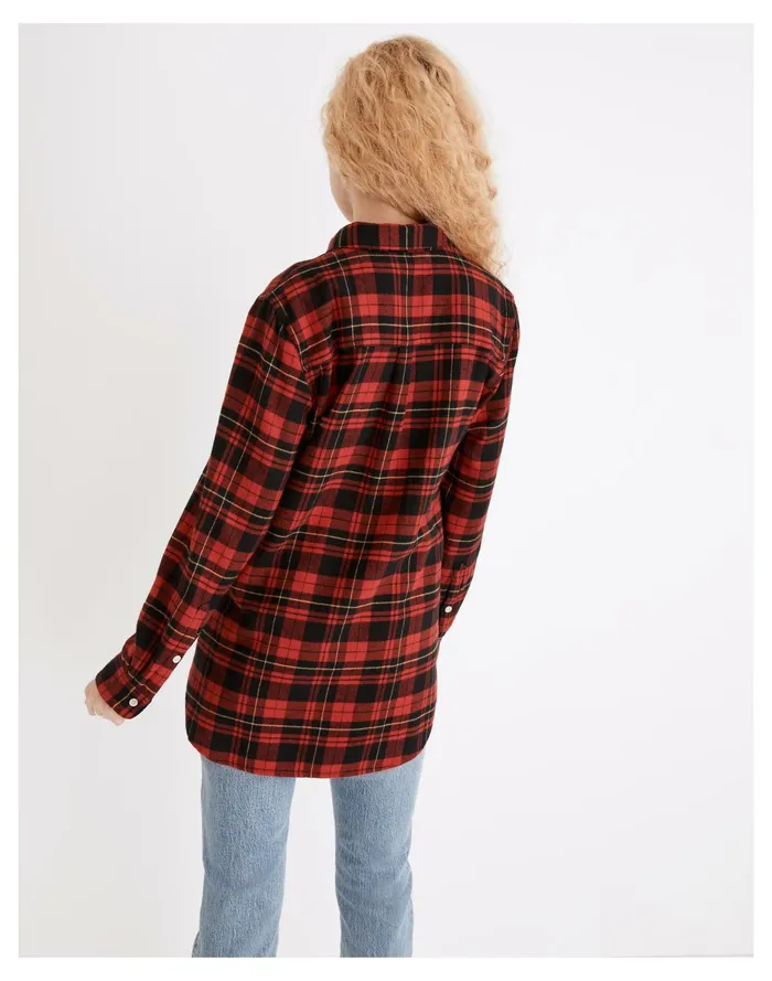 Women Classic Ex Boyfriend Shirt In Kirtling Plaid Kilt Red Madewell Tops and Shirts Women Classic Ex Boyfriend Shirt In Kirtling Plaid Kilt Red Madewell Tops and Shirts