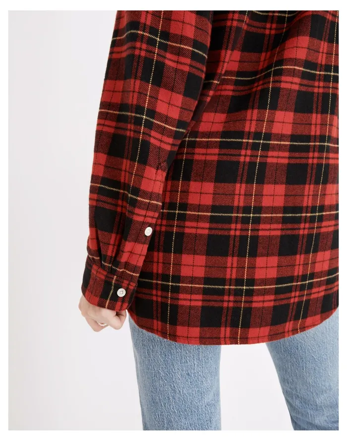 Women Classic Ex Boyfriend Shirt In Kirtling Plaid Kilt Red Madewell Tops and Shirts Women Classic Ex Boyfriend Shirt In Kirtling Plaid Kilt Red Madewell Tops and Shirts