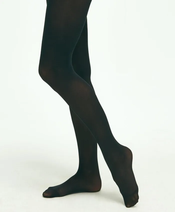 Women Classic Opaque Tights Black Brooks Brothers Socks and Hosiery