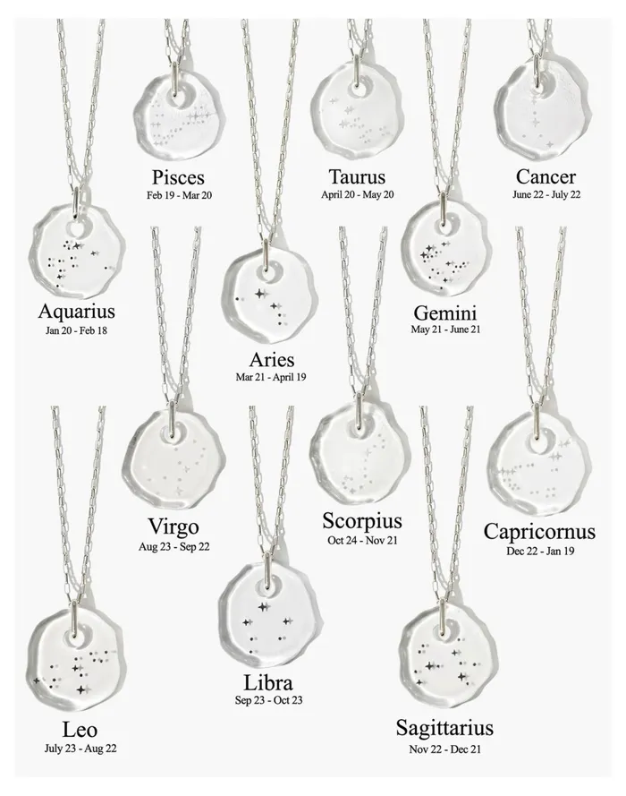 Women CLED Constellation Necklace In Black Engraving Capricorn Madewell Necklaces Women CLED Constellation Necklace In Black Engraving Capricorn Madewell Necklaces