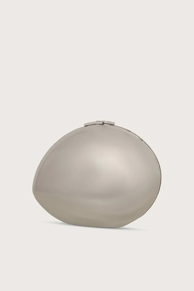 Women Clutch Bags Lavish Alice AMAYA Acrylic Pebble Clutch Bag In Silver Silver