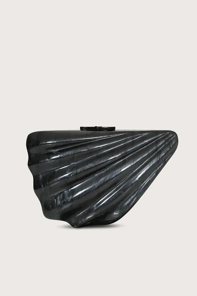 Women Clutch Bags Lavish Alice LOTTIE Acrylic Shell Clutch Bag In Black Black