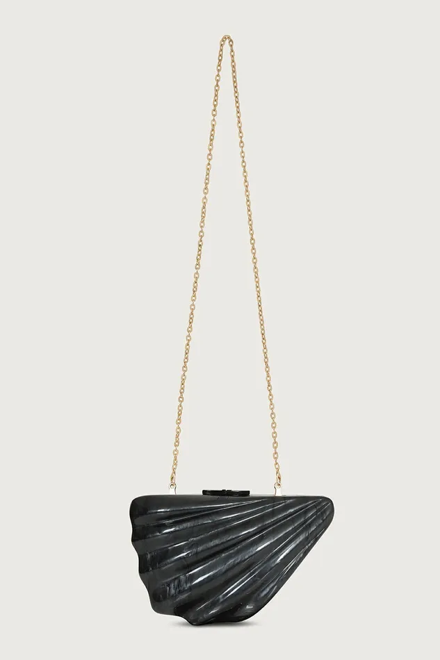 Women Clutch Bags Lavish Alice LOTTIE Acrylic Shell Clutch Bag In Black Black
