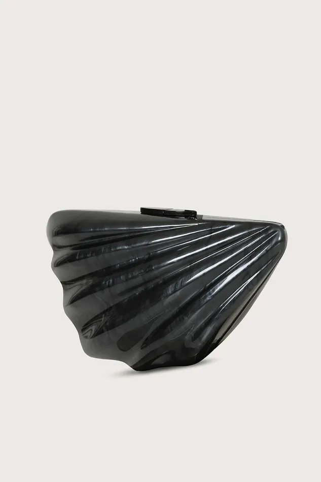 Women Clutch Bags Lavish Alice LOTTIE Acrylic Shell Clutch Bag In Black Black