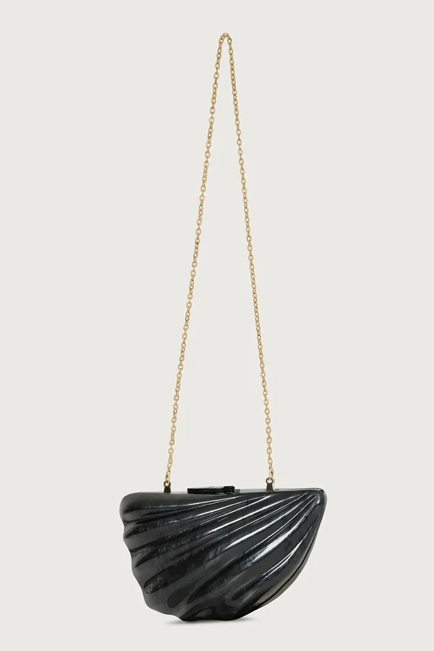Women Clutch Bags Lavish Alice LOTTIE Acrylic Shell Clutch Bag In Black Black