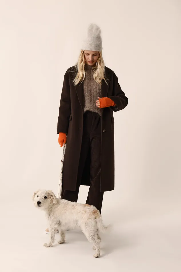 Women Coat Neron Ours Manteau Laine Marron Des Petits Hauts Coats and Jackets