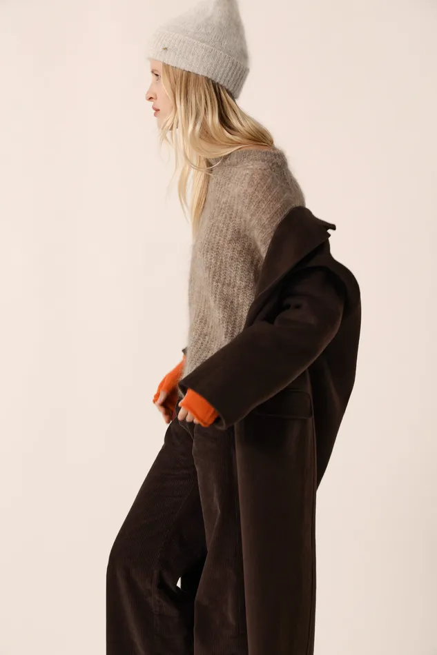 Women Coat Neron Ours Manteau Laine Marron Des Petits Hauts Coats and Jackets