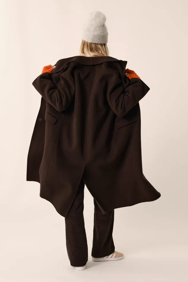 Women Coat Neron Ours Manteau Laine Marron Des Petits Hauts Coats and Jackets