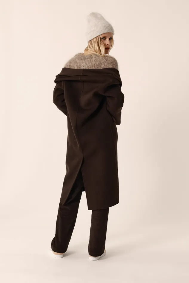 Women Coat Neron Ours Manteau Laine Marron Des Petits Hauts Coats and Jackets