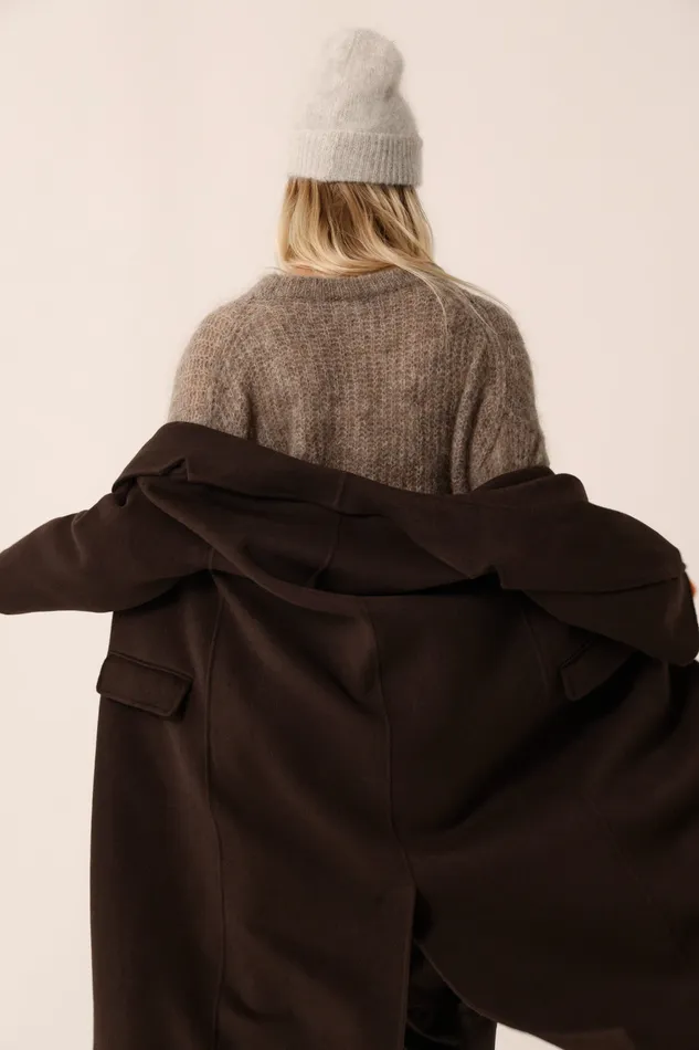 Women Coat Neron Ours Manteau Laine Marron Des Petits Hauts Coats and Jackets
